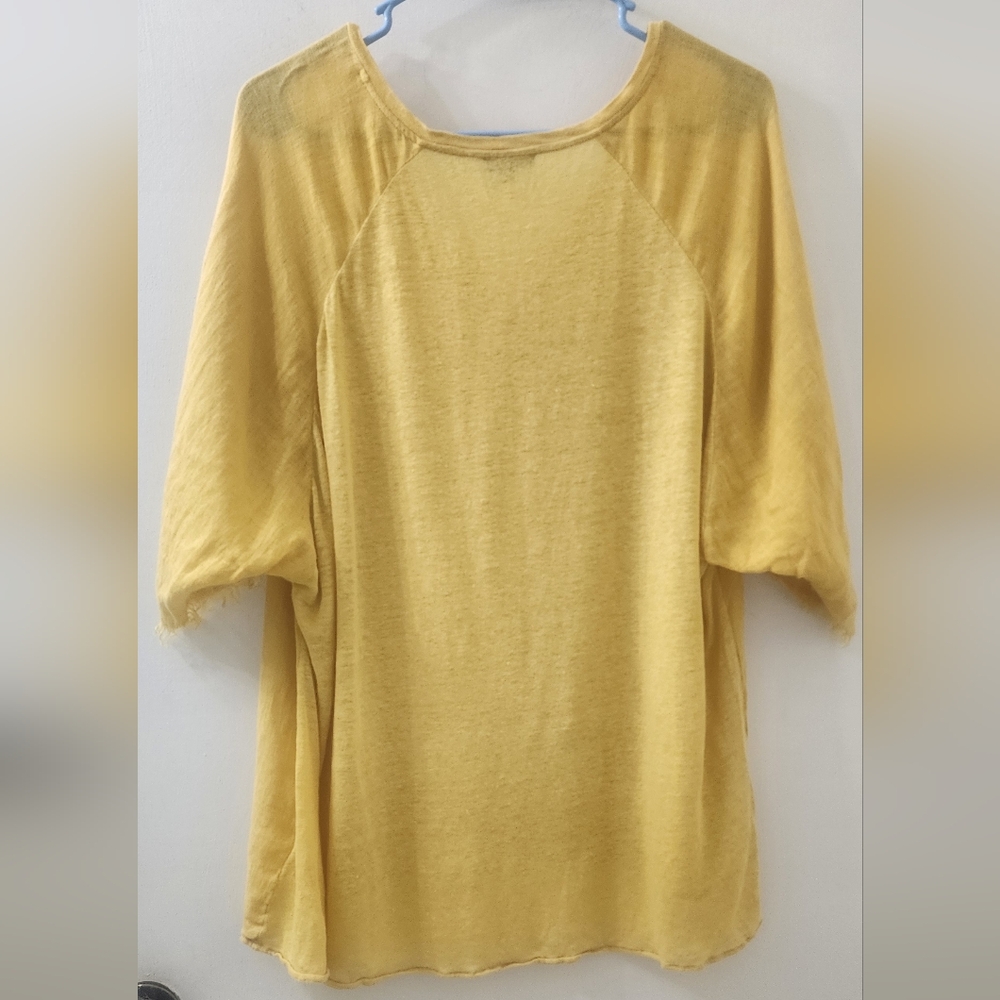 Massimo Dutti Yellow V-Neck Women's Top, Size Medium,‎ Linen. - Picture 10 of 10